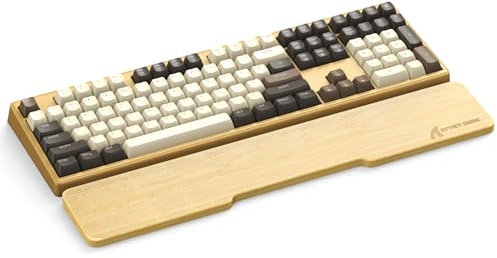 Attack Shark 104 Tasten Natürliche Bambus-Handgelenkauflage - Ergonomische für verbesserten Schreib- und Spielekomfort - Umweltfreundlich,Holzgefühl - Rutschfest, für Full-Size-Mechanische Tastaturen