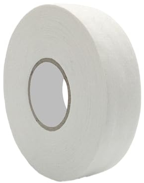 Kaslaider Cinta de Hockey Rollo, 2.5cm*25m Adhesiva Cinta de Agarre de Palo de Hockey sobre Hielo, Cinta de Mangos de Raquetas para Raquetas de Squash Tenis de Bádminton de Hockey Golf (Blanco)