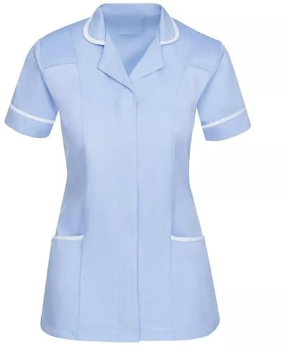 Bambinos Nursing Healthcare Tunic Women Hospitality Dentist Carers Therapist Nurse Uniform Assistant Doctors Srub (UK, Numeric, 16, Regular, Regular, Standard, Sky Blue)