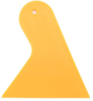 Diheohg Plastica Giallo Auto Adesivo Film Raschietto Lama Strumento di Pulizia 10,5X9,5 cm