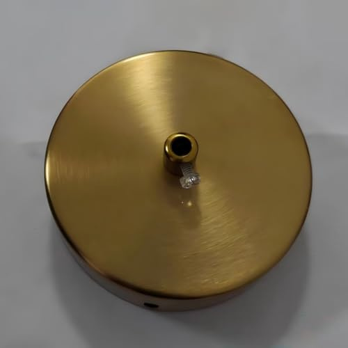 DESHOME Soporte Lámpara Techo Dorado con Rosetón Metal 10cm - 1 Focos para Lámparas Colgantes, Embellecedor Florón Rotondo y Placa Montaje Kit Tejadillo