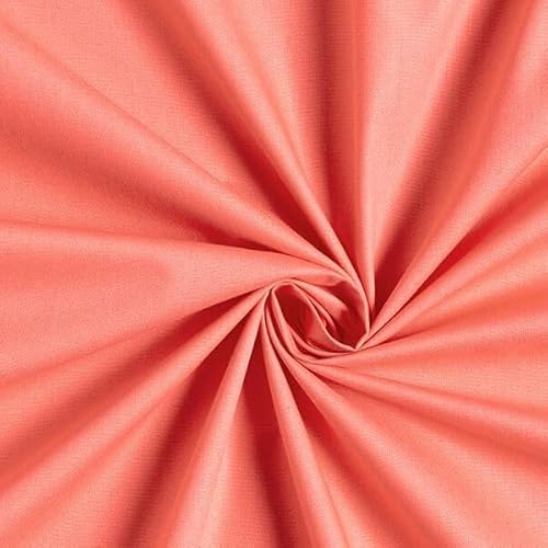 Tessuto Cotone Tinta Unita– 100 cm x 146 cm Stoffa per Cucito, Tessuti al metro, Stoffa cotone al metro, Cotoni per cucire, 15 colori disponibili (Corallo chiaro)