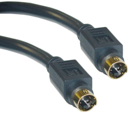 CableWholesale S-Video Cable for TV, S-VHS, VCRs, DVD, Camcorders, Video Cards - Mini Din 4-Pin Male to Male S-Video Cable, Gold-Plated Connector, 28AWG, 6 feet