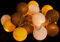 GURU SHOP Stoff Ball Lichterkette, 20`er LED Kugel Lampion Lichterkette - Gelb/braun/weiß, 7x7x350 cm