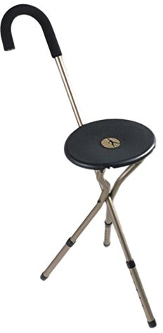 AlexOrthopedic Tri-Seat Cane with Black Seat Adjusts from 18 to 22 Bronze