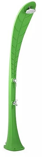 Steinbach Solardusche Leaf in Grün – 049055 – Gartendusche im Blattdesign mit 23 l Kunststoff-Tank und selbstentkalkendem Duschkopf – Mit zusätzlichem Kaltwasser-Entnahmehahn – 2,20 m hoch