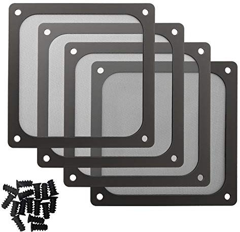 120 mm PC-Gehäuselüfter, Staubfilter mit Magnet und Schrauben, ultrafeines Nylon-Netz, schwarz, 4 Stück