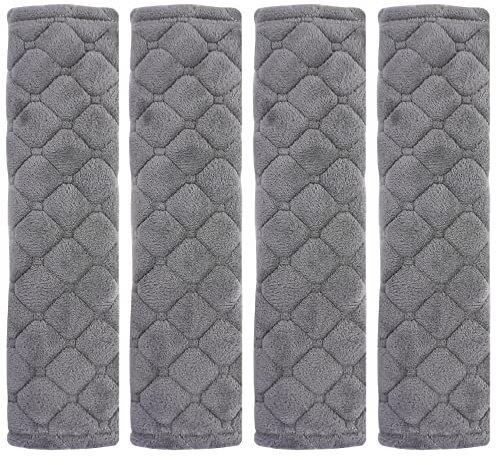 Gurtpolster auto Sicherheitsgurt Schulterpolster,4 Pcs Seat belt pad Samtoberfläche,Abdeckung Schultergurt Pad für Auto,für Erwachsene, Kinder (4 Pcs Grey)