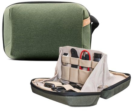 PGYTECH Pouch Tech Mini Elektronik Organizer Tasche, wasserdichte Kabeltasche, multifunktionale Reisetasche für Insta360 Actionkameras, Kabel, Power Bank, SD -Karte Zubehör, Grün
