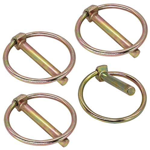 SKIR'CO (4 uds) Pasadores de clavija de acero galvanizado de 7 mm, pasadores de clavija de bloqueo, DIN 11023, pasador de metal con anillo