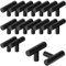 BELLE VOUS 20er Pack Griffe für Küchenschränke - 50 mm T-Griffe - Möbelgriffe Edelstahl Set - Schwarze Griffe für Küchenfronten, Schubladen, Schränke, Türen, Möbel und Kleiderschränke
