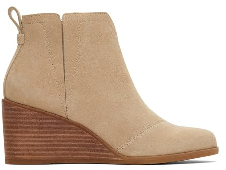 TOMS Women's Clare Ankle Boot, Oatmeal Suede, 8.5
