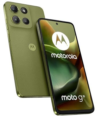 Motorola G15 Dual SIM 4G | (8+16) RAM Boost | 256GB Storage | 50MP AI Camera | 6.72 FHD+ Display | 5200mAh Battery | Android 15 (Iguana Green)