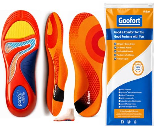 Goofort Orthotic Insoles for Women and Men Plantar Fasciitis Arch Support Shoe Inserts -Insoles 7-Times-Shock-Protection 3D-Xpain Pain Relief Orthotic Support Insoles