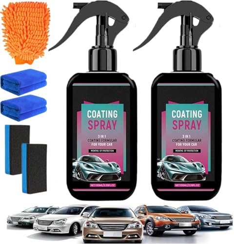 Oveallgo Lymrex Kit Premium D'Entretien Automobile, 3 En 1 Lymrex Voiture, 200ml Lymrex Spray Voiture éTanche à L'Eau Et à La PoussièRe, 100% SûR Pour La Peinture Des (2PC*rouge)