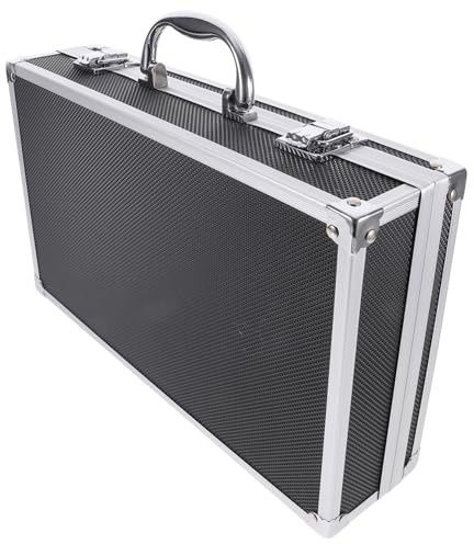 HONITANO Caja de Almacenamiento Ligera y Resistente Estructura Multi-Slot para 2 Micrófonos Maletín Portátil de Aluminio para Micrófonos de Mano Adecuado para Sala de Karaoke