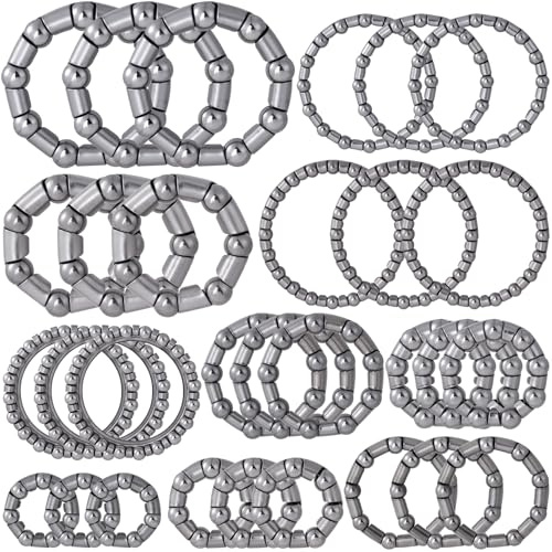 DC,CLISENCE 30 Pcs Bike Bearings, Bike Balls, BMX Bicycle Parts, Ball Bearing Fixed Cage for Bicycles 4mm to 8mm / 1/6'' to 1/3'' Repair Accessories (Silver)