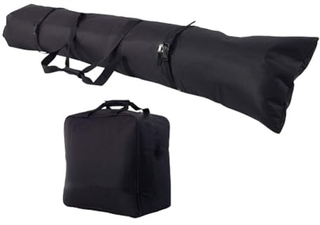 BlissfulAbode Ski Storage Rack and Bag Set: Durable Oxford Cloth Organizer for Skis and Boots with Padded Protection, Space-Saving Wall Mount Design for Garage or Slope Adventures