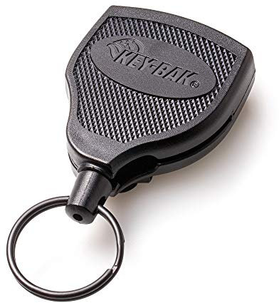 KEY-BAK Schlüsselrolle stabil Kevlarseil bis zu 15 Schlüssel mit clip, schwarz, KB Super 48, 3.2x12.1x18