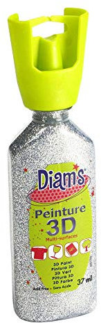 DIAM'S Pintura 3D All Soportes, plata brillante, 37 ml