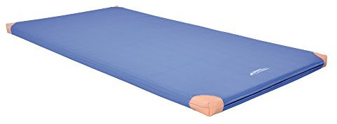 Grevinga® TÜV-Süd zertifizierte Leichtturnmatte (VB 80) | 200 x 100 x 8 cm | BLAU | mit Lederecken