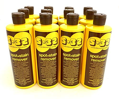 S32 Multi-Purpose Spot and Stain Remover, Safely Removes Stubborn Spots and Stains, Strong for Commercial Use, Safe for Household Use, 16 Fl Oz, 12 Bottles, 1 Case.