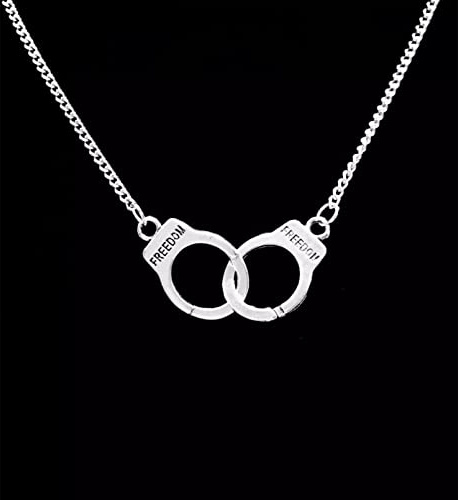 Collana Pendente Collana con Manette Partners in Crime Catena Amici Gioielli Regalo Speciale Regalo di gioielleria Bomboniere per Feste di Gioielli