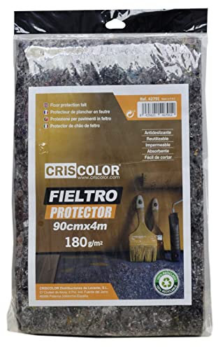 Moqueta para Pintor | 0,9 x 4m – 180g/m² | Fieltro Protector Suelo con Capa Antideslizante – Manta de Mudanza para Suelo. Para Pintores y Trabajos de Bricolaje en Casa.