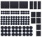 Relaxdays Filzgleiter selbstklebend, 204er Pack, Kratzschutz Boden, Möbelgleiter in 6 Größen, Klebefilz Möbel, schwarz
