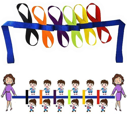 Corda da Passeggio per Bambini Guinzaglio Briglie Bracciale per Non Perdere Bambini Anno Sicurezza Guinzaglio Bambino Camminare Redini Primi Passi (12 Bambini e 2 Adulti)