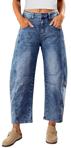 Vetinee Jeans Femme Taille Haute Pantacourt Femme Jean Bleu Minuit Taille XXL : pour Les Tailles EU 50 à 52