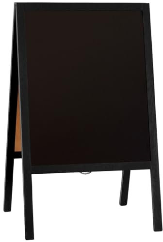 Kreidetafel NYBORG Schwarz 91 x 50cm Aufsteller Holz