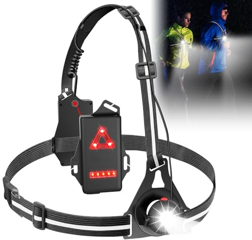 Lampe De Course A Pied,Lampe De Poitrine Rechargeable Avec Câble De Données,Lampe Pectorale Etanche,Lampe Poitrine Running USB Rechargeable Pour Jogging,Camping,Randonnée,Marche,Réglable A 90°