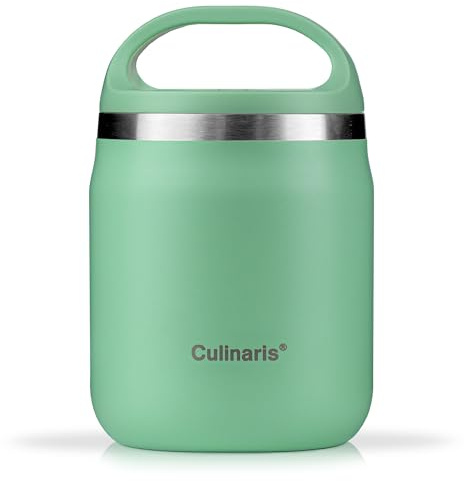 Culinaris Lunchpot | 600 ml | Thermobehälter | Essensbehälter | Thermobecher | Glaseinsatz | Wärmebehälter (Mintgrün)