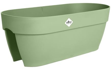 elho Vibia Campana Flower Bridge 60 - Blumenkasten Balkon mit Halterung - 100% Recyceltem Plastik - L 59 x B 26 x H 22 cm - Grün/Pistazien Grün