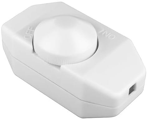 TECHZOCO Potenciómetro regulador de luz con Interruptor, Dimmer LED, Interruptor regulador intensidad, Atenuador de luz, Apto para 60W, 230 Voltios, Conexión por soldadura, PVC, Blanco