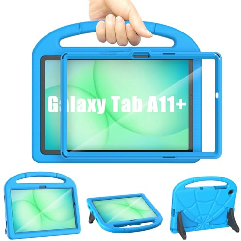 Barnfodral för Samsung Galaxy Tab A11 Plus 11 tum 2025/Galaxy Tab A9 Plus 11 tum 2023, Patamiyar stötsäker Samsung A11 Plus/A9 Plus surfplatta fodral med skärmskydd handtag stativ – blå