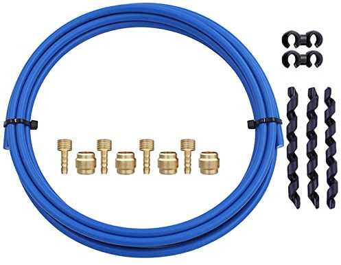 Yhenlovtt BH59 BH90 Hydraulisches Bremsschlauch-Set mit Ölleitung, Nadeln und Armaturen für Fahrrad-Scheibenbremsen, 3 m, Schwarz/Rot/Blau