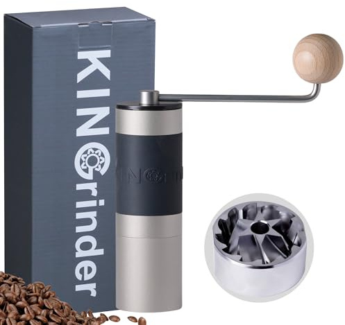 【Argento】KINGrinder K1 macinacaffè manuale manico dritto inox