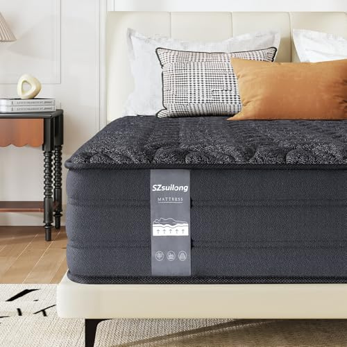 SZsuilong 90x190x30cm Single Memory Foam Hybrid Mattress - Pocket Sprung Mattress Single Size Medium Firm for Pressure Relief, 7 Zone Supportive Mattresses with Anti-pilling Fabric, Mattresses in Box