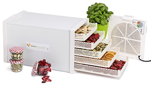 Tauro Essiccatori, Essiccatore alimentare Domus B5 a flusso orizzontale con 5 cestelli in materiale plastico, potenza 550W essicca fino a 3 Kg. Prodotto 100% Made in Italy