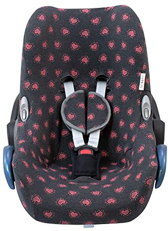 JYOKO KIDS Bezug kompatibel mit Maxi Cosi Cabriofix, City Streety (Fluor Heart)