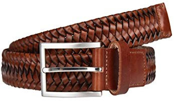 LLOYD Men's Belts Gürtel Herrengürtel Flechtgürtel Cognac 7587, Farbe:Braun, Länge:90