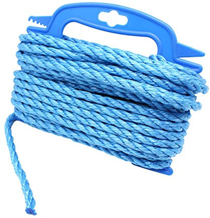 EAI Blue Rope General Purpose Polypropylene 8mm Diameter x 15 Metre Length On Handy Winder