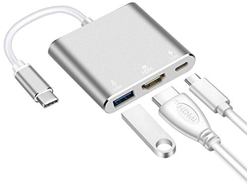 Adaptador USB C 3.0 a HDMI, 4K, 3 en 1, multipuerto, Compatible con MacBook y más portátiles