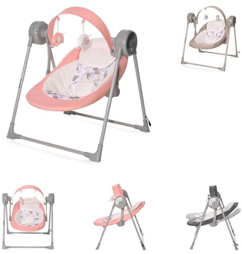 Lorelli Baby Rocker Twinkle columpio musical plegable función, mando a distancia, color:rosa