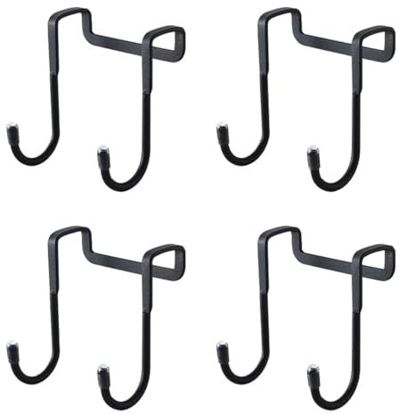haierdidi Türhaken Doppelhaken Edelstahl 4 Stück Türhänger Haken Ohne Bohren Küche Haken Badezimmer Schranktür Haken Für Türblätter mit einer Dicke von weniger als zwei Zentimetern,Schwarz