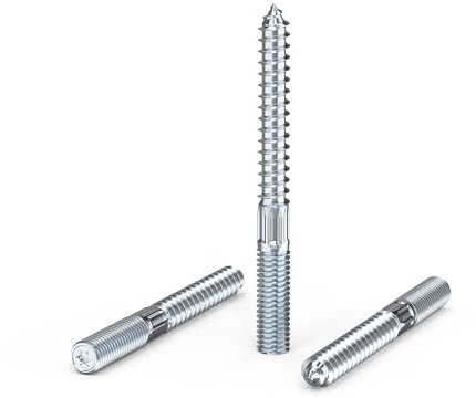 ORTAVA Lot de vis à bois M10, vis Torx M10x100 mm, vis à double filetage TX25, vis en acier A galvanisé (5 pièces)