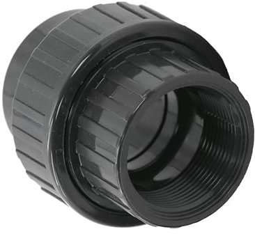 HAF® Accesorios de PVC con manguito adhesivo de 50 mm x rosca interior de 1 1/2, conexión de PVC gris, adecuado para tuberías de piscina y mucho más...Calidad: fabricado en Europa, cantidad: 1 pieza