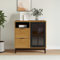 HETFTJN Sideboard, Flurschrank Waschbeckenunterschrank Sideboard Buffetschrank Geeignet für Entrance Dorm Office Schlafzimmer mit Glastür FLAM 80x40x80 cm Massivholz Kiefer